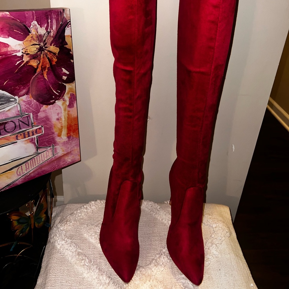 Sexy Red Thigh Boots.